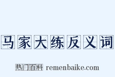 马家大练反义词是什么意思的图片